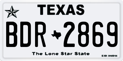 TX license plate BDR2869