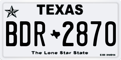 TX license plate BDR2870