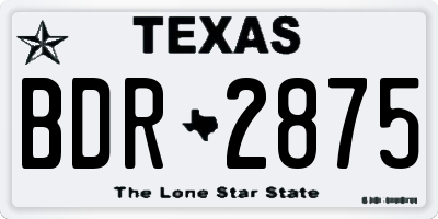 TX license plate BDR2875