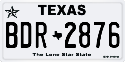 TX license plate BDR2876