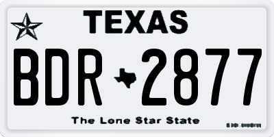 TX license plate BDR2877