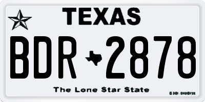TX license plate BDR2878