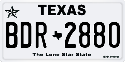 TX license plate BDR2880
