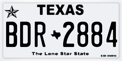 TX license plate BDR2884