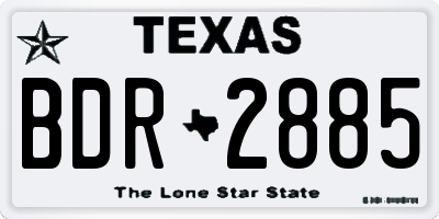 TX license plate BDR2885