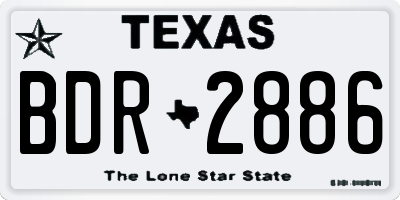 TX license plate BDR2886