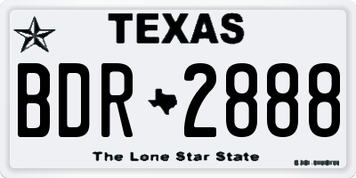 TX license plate BDR2888