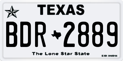 TX license plate BDR2889