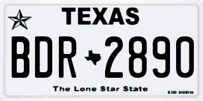 TX license plate BDR2890