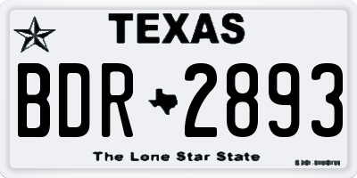 TX license plate BDR2893
