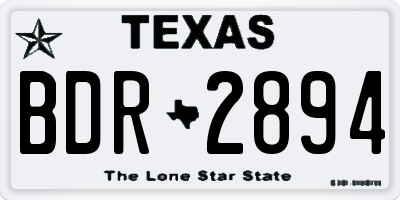 TX license plate BDR2894