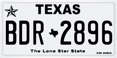 TX license plate BDR2896