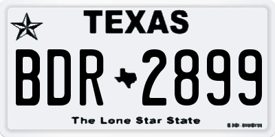 TX license plate BDR2899