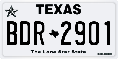 TX license plate BDR2901
