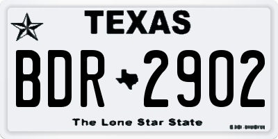 TX license plate BDR2902