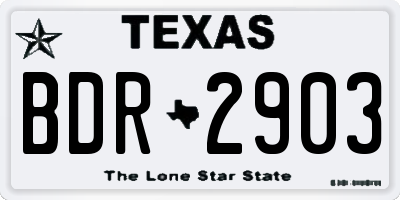 TX license plate BDR2903