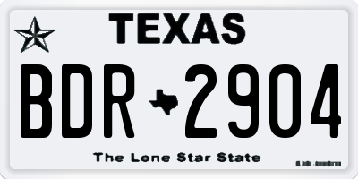 TX license plate BDR2904