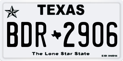 TX license plate BDR2906
