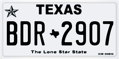 TX license plate BDR2907