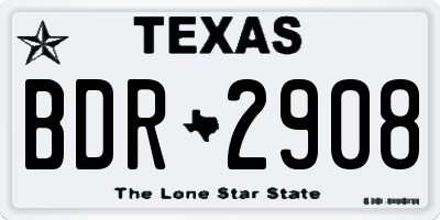 TX license plate BDR2908