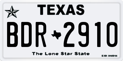 TX license plate BDR2910
