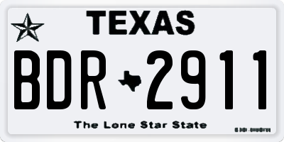 TX license plate BDR2911