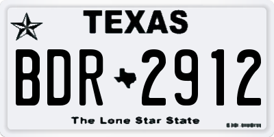 TX license plate BDR2912