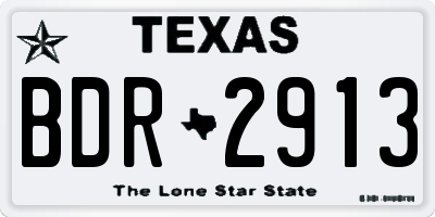 TX license plate BDR2913