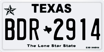 TX license plate BDR2914