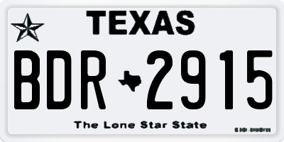 TX license plate BDR2915