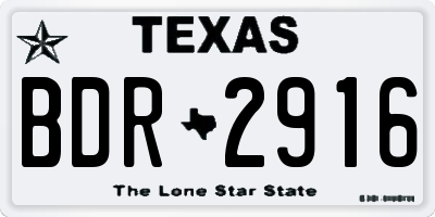 TX license plate BDR2916