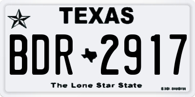 TX license plate BDR2917