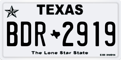 TX license plate BDR2919