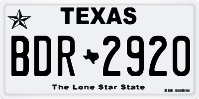 TX license plate BDR2920