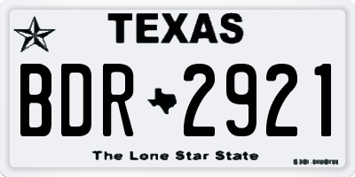 TX license plate BDR2921