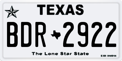TX license plate BDR2922