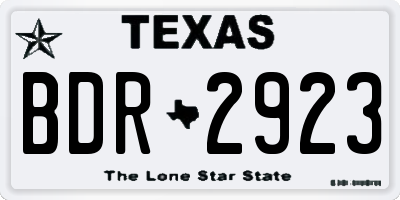 TX license plate BDR2923