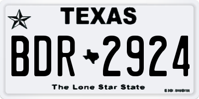 TX license plate BDR2924