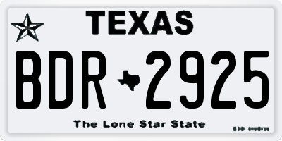 TX license plate BDR2925
