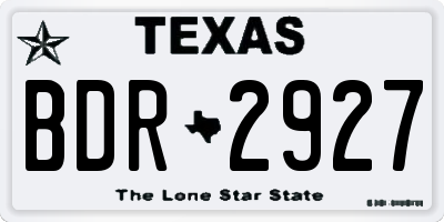 TX license plate BDR2927