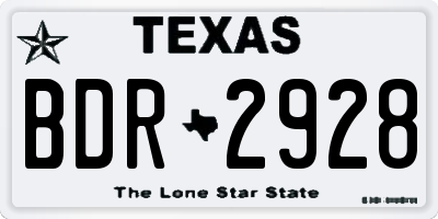 TX license plate BDR2928