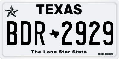 TX license plate BDR2929