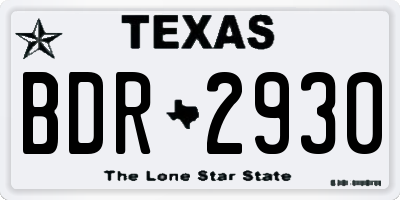 TX license plate BDR2930