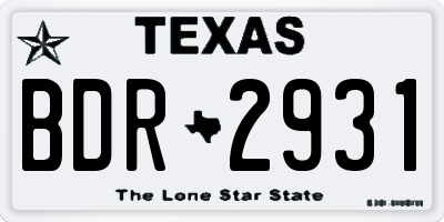 TX license plate BDR2931