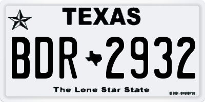 TX license plate BDR2932