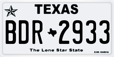 TX license plate BDR2933
