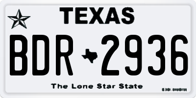 TX license plate BDR2936