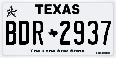 TX license plate BDR2937