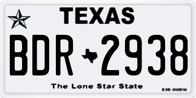 TX license plate BDR2938