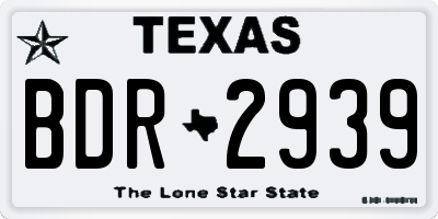 TX license plate BDR2939